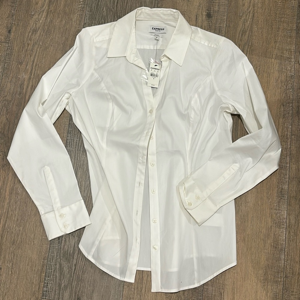 Express white button down tailored shirt